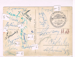 AUTOGRAPHEs SUR CARTE POSTALE - CHAMPIONNAT D'EUROPE DE BOXE AMATEUR - 1942 - - Autografi