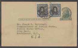 USA - Stationery. 1932 (11 May).  Santiago, Chile - Providence, RI. Reply Half 1c Green Stat Card + Adtl 10 Cts (x2), Ti - Zonder Classificatie
