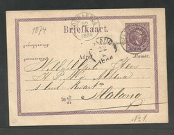 DUTCH INDIES. 1884 (22 April). Weltwreden - Malang. 5c Intense Violet Stat Card. Fine Locally Used Transit On Front. SAL - Indes Néerlandaises