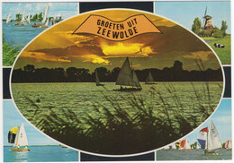 Groeten Uit Zeewolde - Zeilboten, Molen, Ondergaande Zon - (Flevoland, Nederland / Holland) - Nr. L 2946 - Sonstige & Ohne Zuordnung