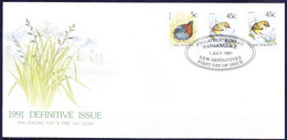 New Zealand 1991 FDC, Birds, Spotless Crake, Rockwren - Lettres & Documents