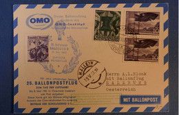 E9 LIECHTENSTEIN BELLE CARTE 1961 PAIRE TIMBRES BINATIONALITéS A SALZBURG PAR BALLONPOSTFLUG BEL AFFRANCHISSEMENT - Posta Aerea