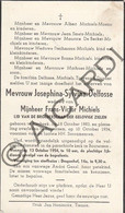 Josephina Sylvina DELFOSSE °1883 Bierbeek †1954 Boutersem - Echtg Frans-Victor MICHIELS (F270) - Devotieprenten