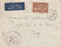 Maroc Yvert PA 35 Seul Sur Lettre Avion Cachet Militaire  RABAT Résidence 9/6/1938 à Paris - Lettres & Documents