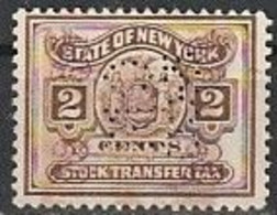Revenues / Fiscaux - State Of New York / Stock Transfer Tax -|- United States - Perforated - Revenues