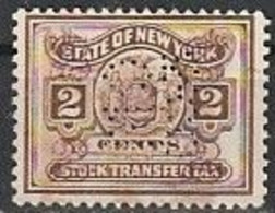 Revenues / Fiscaux - State Of New York / Stock Transfer Tax -|- United States - New Perforated - Revenues