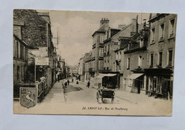 SAINT-LO - Rue De Neufbourg (1921 - Animée, Cariole, Hôtel De France, Etc.. - Saint Lo