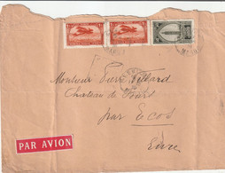 Maroc Lettre Par Avion Cachet Daguin KENITRA  Pour ECOS Eure - Pli Archive Hors Des Timbres - Lettres & Documents