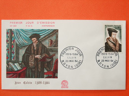 FRANCE 1er JOUR 1964 -N°1420 Calvin Sur Enveloppe.  Superbe - 1960-1969