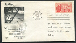 HAWAI -  USA PA N° 55 / FDC O.M. HONOLULU LE 21/8/1959 POUR USA - SUP - Hawaï