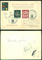 Deutschland Berlin 1955 Sonderkarte Kunststoffe Messe Düsseldorf Mit Mi 110-111 17 Juni 1953 Gelaufen - Covers & Documents