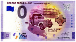 Billet Touristique - 0 Euro - Malte - George Cross Island (2020-1) - Essais Privés / Non-officiels