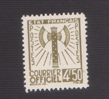 Fra751 Francia Francobollo Servizio "Francisque" | Courrier Officiel, Timbre Service France | 4,50 Fr. Olive - 1943 - Nuovi