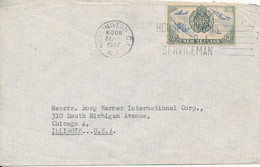 New Zealand Air Mail Cover Sent To USA Wellington 22-4-1947 Single Franked - Corréo Aéreo