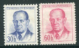 CZECHOSLOVAKIA 1953 Zapotocky Definitive  MNH / **.  Michel 816a-17 - Nuevos