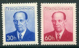 CZECHOSLOVAKIA 1953 Zapotocky Definitive  MNH / **.  Michel 814-15 - Nuovi