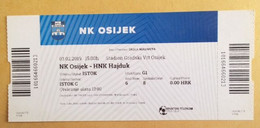 Football Soccer NK OSIJEK Vs HNK HAJDUK SPLIT Match Ticket   03. 02. 2019. - Match Tickets