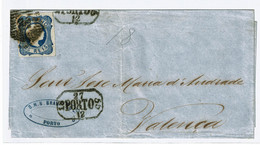 Portugal, 1855, # 7,  Porto-Valença - Covers & Documents