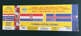 Football CROATIA  Vs ICELAND Ticket   26.03.2005. FIFA WORLD CUP 2006. Qual - Match Tickets