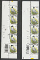 3380 Bande De 5 2x Avec No Data 2.vi.06 Et 6.xi.07 ** - 1985-.. Oiseaux (Buzin)