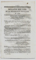 Bulletin Des Lois 418 1851 Convention D'Extradition France-Nouvelle Grenade (Colombie) Et France-Ville Libre De Hambourg - Decreti & Leggi