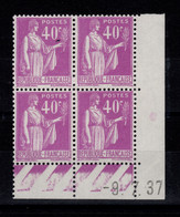 Coin Daté YV 281 N** Type Paix Du 9.7.37 - 1930-1939