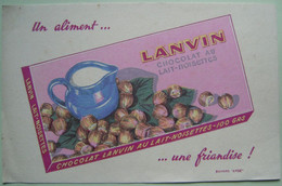 Buvard Fabrique De Chocolat - " LANVIN " - Etablissements De Dijon 21 - Bourgogne   A Voir ! - Chocolat