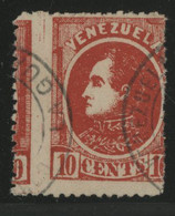 VENEZUELA N° 25 10 C Rouge Simon BOLIVAR, VARIETE Dentelure Très Décalée Verticalement - Venezuela