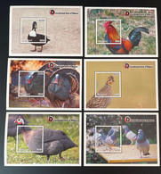 Malawi 2018 / 2019 FDC Mi. Bl. 170 - 175 Domesticated Birds Vögel Oiseaux Canard Ente Duck Pigeon Taube Coq Hahn - Malawi (1964-...)