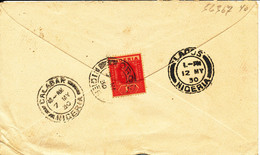 Nigeria Cover Calabar 7-5-1930 Sent To The Territorial Commander Colonel GRIMES Salvation Army LAGOS  Single Franked 1d - Nigeria (...-1960)
