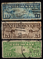 S022E - USA, 1926-1927 - SC#: C7-C9 - USED - AIR MAIL - 1a. 1918-1940 Usados