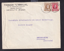 DDAA 348 - BELGIUM ABEILLE / BEE - Enveloppe Entete Assurances Tissage L' ABEILLE - TP Houyoux DEERLYK 1929 Vers NL - Abeilles