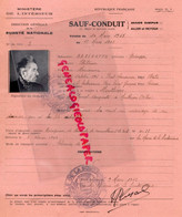 23- LA SOUTERRAINE-MONTLUCON-SAUF CONDUIT 10 MARS 1945-GUISEPPE BARINOTTO-ITALIE-RESISTANCE GUERRE 1939-1945- LIBERATION - Historical Documents