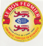 A A 627  ETIQUETTE DE - FROMAGE -CAMEMBERT  LE BON FERMIER VARDON ATHIS DE L'ORNE (ORNE) - Quesos