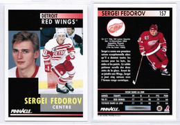SERGEI FEDEROV---PINNACLE-(FRENCH) "ROOKIE CARD" 1991-2 (NHL--1-5) - 1990-1999