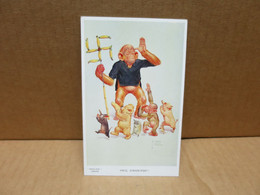 GUERRE 1939-45 LAWSON WOOD Carte Illustrée Heil Gran'Pop Caricature Anti Nazi Singe Animaux - Weltkrieg 1939-45