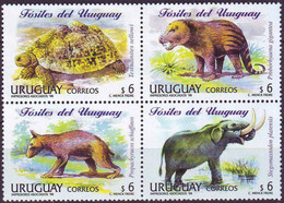 URUGUAY -  FOSSILS  TURTLE  ELEPHANT - **MNH - 1998 - Géographie