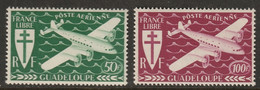 Guadeloupe 1945 Sc C1-2 Yt PA4-5 Air Post Set MLH* - Luftpost