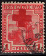 Trinidad &Tobago (1915) Red Cross Overprint On 1 Penny Red. Missing Date. Scott No B2. - Trindad & Tobago (...-1961)