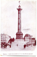 75004 PARIS - Place De La Bastille Et Colonne De Juillet, Typographie Teinte Sanguine - Paris (04)