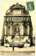 75006 PARIS - La Fontaine Saint-Michel, œuvre De Duret - Sépia - Paris (06)