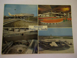 Dept 95 Roissy En France  Aéroport Charles De Gaulle  L"aérogare Et L'un Des 7 Satellites ' Ecrite + Timbre 1974 - Roissy En France