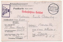 FRANCE - Carte Postale Postkarte Depuis Oflag XIIIA - Unterlager A - Censure Geprüft 28 - 1941 - 2. Weltkrieg 1939-1945