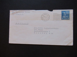 USA 1939 4.10.1939 Kurz Nach Beginn Des 2.WK Auslandsbrief NY - Dresden Devisenüberwachung Zollamtlich Geöffnet - Covers & Documents