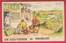 Maubeuge - Un Souvenir ... Jolie Fantaisie ... Dessin De Jean Chaperon ( Voir Verso ) - Maubeuge