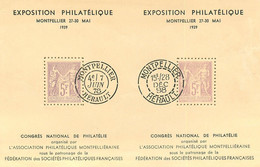 BLOC SAGE EXPOSITION PHILATELIQUE De MONTPELLIER. 27 - 30 MAI 1939 - TRES BON ETAT. - Souvenir Blokken