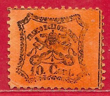 Etats Pontificaux N°22 10c Rouge-orange 1868 (*) - Papal States