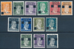 Turkey/Hatay 1939 Turkish Postage Stamps Surcharged Stamps 13v MNH - 1934-39 Sandschak Alexandrette & Hatay