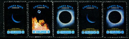 BS0733 Costa Rica's 1992 Lunar Eclipse 5V Used MNH - Environment & Climate Protection
