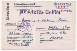 FRANCE - Carte Postale - Avis De Réception De Colis - Stalag IVD Censeur Geprüft 37 - 2. Weltkrieg 1939-1945